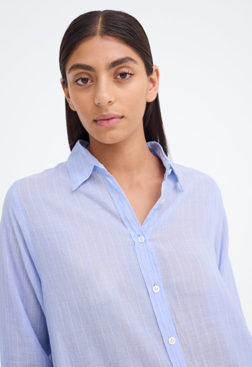 Jac + Jack Yeats Shirt - Pinstripe in Chambray